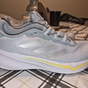 Adidas Women's Silver and Yellow Athletic Shoes